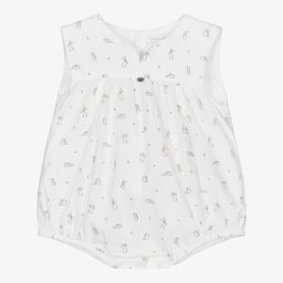 Wedoble-White Cotton Baby Shortie | Childrensalon Outlet