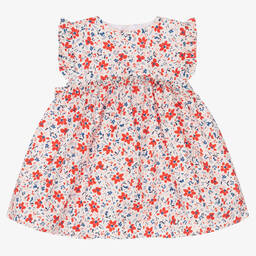 Wedoble-White & Red Cotton Dress | Childrensalon Outlet