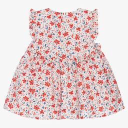 Wedoble-White & Red Cotton Dress | Childrensalon Outlet
