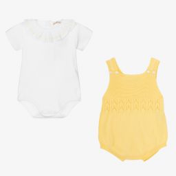 Wedoble-Боди и желтый хлопковый песочник для малышей | Childrensalon Outlet