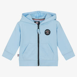 Week-end à la mer-Baby Boys Blue Cotton Zip-Up Hoodie | Childrensalon Outlet