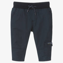 Week-end à la mer-Baby Boys Navy Blue Trousers | Childrensalon Outlet