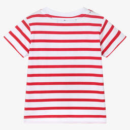 Week-end à la mer-Baby Boys Red & White Striped T-Shirt | Childrensalon Outlet