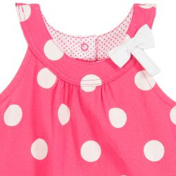 Week-end à la mer-Baby Girls Pink Cotton Shortie | Childrensalon Outlet