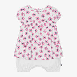Week-end à la mer-Baby Girls Pink Floral Cotton Shortie | Childrensalon Outlet