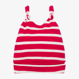 Week-end à la mer-Baby Girls Pink Stripe Cotton Hat | Childrensalon Outlet