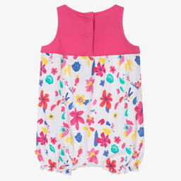 Week-end à la mer-Baby Girls Pink & White Floral Shortie | Childrensalon Outlet