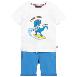 Week-end à la mer-Топ с динозавром и голубые шорты | Childrensalon Outlet