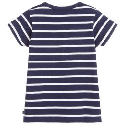Week-end à la mer-Blue Striped Cotton T-Shirt | Childrensalon Outlet