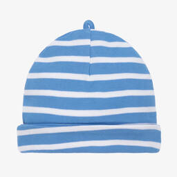 Week-end à la mer-Blue & White Stripe Cotton Hat | Childrensalon Outlet