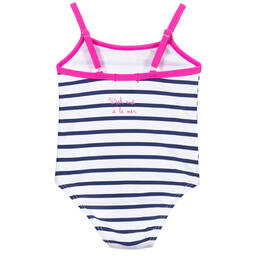 Week-end à la mer-Blue & White Striped Swimsuit | Childrensalon Outlet