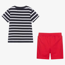 Week-end à la mer-Boys Blue Breton Stripe Shorts Set | Childrensalon Outlet