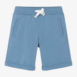 Week-end à la mer-Boys Blue Cotton Jersey Shorts | Childrensalon Outlet
