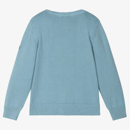 Week-end à la mer-بلوفر قطن محبوك لون أزرق للأولاد | Childrensalon Outlet