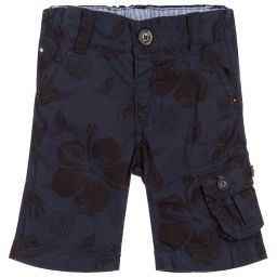 Week-end à la mer-Boys Blue Cotton Shorts | Childrensalon Outlet