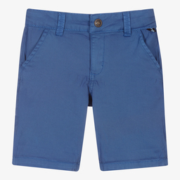 Week-end à la mer-Boys Blue Cotton Shorts | Childrensalon Outlet