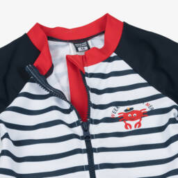 Week-end à la mer-Boys Blue Nautical Stripe Sun Suit (UPF50) | Childrensalon Outlet