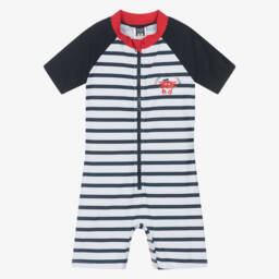 Week-end à la mer-Boys Blue Nautical Stripe Sun Suit (UPF50) | Childrensalon Outlet
