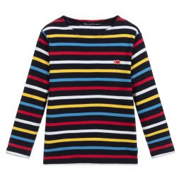Week-end à la mer-توب قطن مقلم لون كحلي للأولاد | Childrensalon Outlet