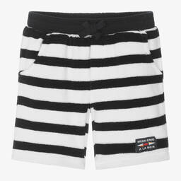 Week-end à la mer-Boys Blue & White Striped Cotton Shorts | Childrensalon Outlet