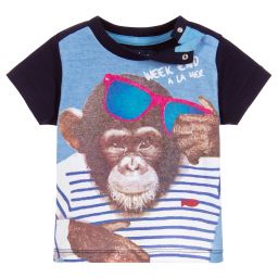 Week-end à la mer-Boys Cotton Monkey T-Shirt | Childrensalon Outlet