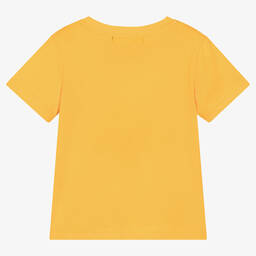 Week-end à la mer-Boys Golden Yellow Cotton Boat T-Shirt | Childrensalon Outlet