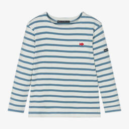 Week-end à la mer-Boys Ivory & Blue Striped Jersey Top | Childrensalon Outlet