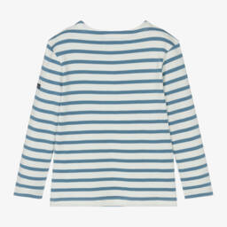 Week-end à la mer-Boys Ivory & Blue Striped Jersey Top | Childrensalon Outlet