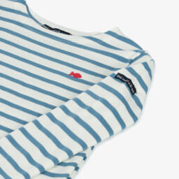 Week-end à la mer-Boys Ivory & Blue Striped Jersey Top | Childrensalon Outlet