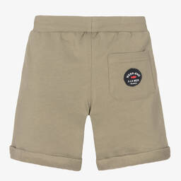 Week-end à la mer-Boys Khaki Green Cotton Shorts | Childrensalon Outlet