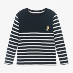 Week-end à la mer-Boys Nautical Striped Cotton Shirt | Childrensalon Outlet