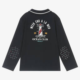 Week-end à la mer-Синяя рубашка поло из хлопка | Childrensalon Outlet