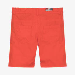 Week-end à la mer-Boys Orange Cotton Shorts | Childrensalon Outlet