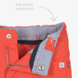 Week-end à la mer-Boys Orange Cotton Shorts | Childrensalon Outlet