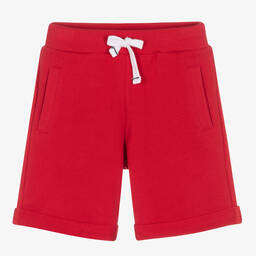 Week-end à la mer-Boys Red Cotton Shorts | Childrensalon Outlet