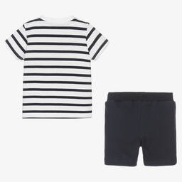 Week-end à la mer-Boys White Breton Stripe Shorts Set | Childrensalon Outlet