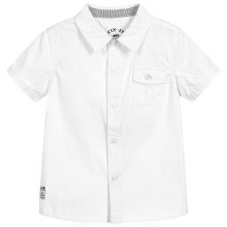Week-end à la mer-Boys White Cotton Shirt | Childrensalon Outlet