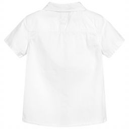 Week-end à la mer-Boys White Cotton Shirt | Childrensalon Outlet