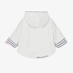 Week-end à la mer-بونشو مطري أبيض للأولاد مع قبعة | Childrensalon Outlet