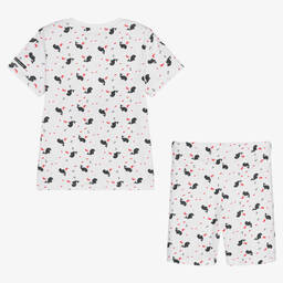 Week-end à la mer-Boys White Whale Print Shorts Set | Childrensalon Outlet