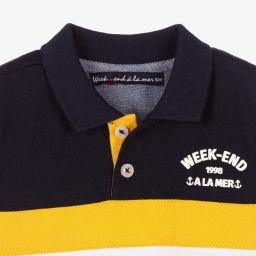 Week-end à la mer-Boys Yellow & Blue Shorts Set | Childrensalon Outlet