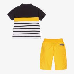 Week-end à la mer-Boys Yellow & Blue Shorts Set | Childrensalon Outlet