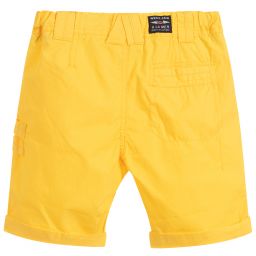 Week-end à la mer-Boys Yellow Cotton Shorts | Childrensalon Outlet