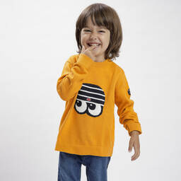 Week-end à la mer-كنزة قطن محبوك لون أصفر للأولاد | Childrensalon Outlet