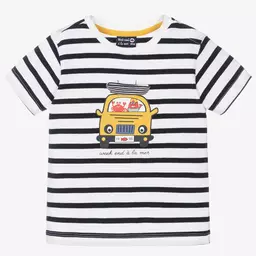 Week-end à la mer-Boys Yellow & White Cotton Shorts Set | Childrensalon Outlet