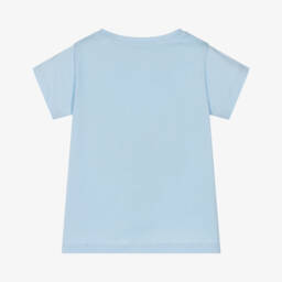 Week-end à la mer-تيشيرت قطني أزرق للبنات بتصميم أصداف البحر | Childrensalon Outlet