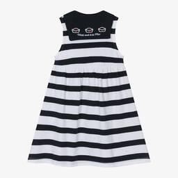 Week-end à la mer-فستان قطن مقلم لون كحلي وأبيض | Childrensalon Outlet