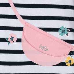 Week-end à la mer-Girls Blue Cotton Breton Stripe Bag Dress | Childrensalon Outlet