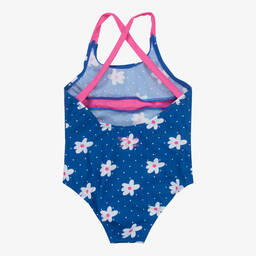 Week-end à la mer-Girls Blue Floral Swimsuit | Childrensalon Outlet