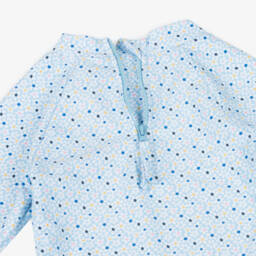 Week-end à la mer-Girls Blue Floral UPF50 Swimsuit | Childrensalon Outlet